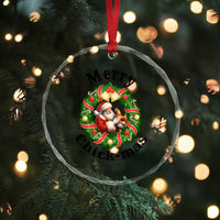 Funny Xmas Chicken Lovers Crystal Glass Ornament Merry Chickmas Santa Gift TS12