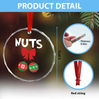 Funny Xmas Couple Crystal Glass Ornament Chest Nuts Baubles TS11