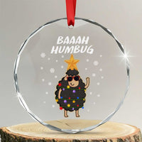 Funny Xmas Crystal Glass Ornament Baaah Humbug Black Sheep Christmas Tree TS09