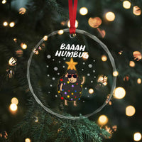 Funny Xmas Crystal Glass Ornament Baaah Humbug Black Sheep Christmas Tree TS09
