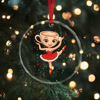 Funny Xmas Crystal Glass Ornament Ballerina Cappuccino Brainrot Meme Gift TS12