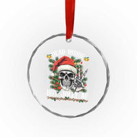 Funny Xmas Crystal Glass Ornament Dead Inside But Jolly AF Skull Skeleton TS09