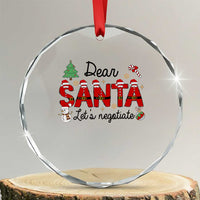 Funny Xmas Crystal Glass Ornament Dear Santa Let's Negotiate TS09