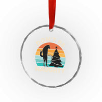 Funny Xmas Crystal Glass Ornament Don't Be Naughty Dog Peeing Christmas Tree TS09