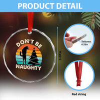 Funny Xmas Crystal Glass Ornament Don't Be Naughty Dog Peeing Christmas Tree TS09