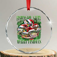 Funny Xmas Crystal Glass Ornament Fishing You A Very Merry Fishmas Santa Hat TS11