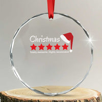 Funny Xmas Crystal Glass Ornament Five Stars Totally Awesome Highly Recommend TS09