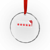 Funny Xmas Crystal Glass Ornament Five Stars Totally Awesome Highly Recommend TS09