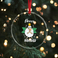 Funny Xmas Crystal Glass Ornament Fleece Navidad Cute Sheep Christmas Tree TS09