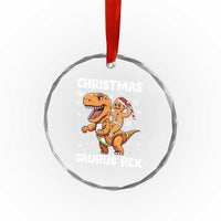 Funny Xmas Crystal Glass Ornament Gingerbread Riding Dinosaur Christmas Saurus Rex TS09