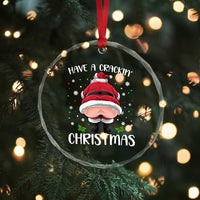 Funny Xmas Crystal Glass Ornament Have A Crackin Christmas Santa TS11