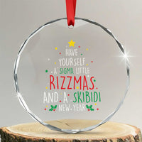 Funny Xmas Crystal Glass Ornament Have Yourself A Sigma Little Rizzmas And A Skibidi New Year TS09