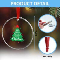 Funny Xmas Crystal Glass Ornament Have Yourself A Skibidi Little Rizzmas TS09