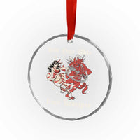 Funny Xmas Crystal Glass Ornament Hide Your Wife From Krampus TS09
