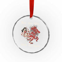 Funny Xmas Crystal Glass Ornament Hide Your Wife From Krampus TS09