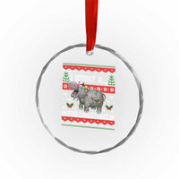 Funny Xmas Crystal Glass Ornament I Want A Hippopotamus For Xmas Moo Deng Ugly Gift TS10