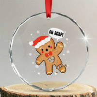Funny Xmas Crystal Glass Ornament Op Snap Gingerbread Broken Heart TS09