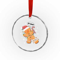Funny Xmas Crystal Glass Ornament Op Snap Gingerbread Broken Leg TS09