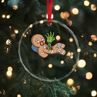Funny Xmas Crystal Glass Ornament Scary Zombie Gingerbread Krampus Broken Cookie TS09