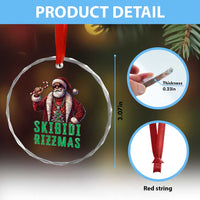 Funny Xmas Crystal Glass Ornament Skibidi Rizzmas Cool Santa Gangsta TS09