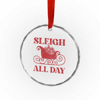 Funny Xmas Crystal Glass Ornament Sleigh All Day Xmas Santa's Sleigh TS11