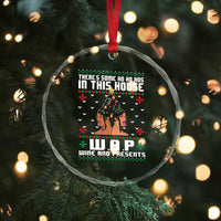 Funny Xmas Crystal Glass Ornament There Is Some Ho Ho Hos In This House WAP Wine And Present TS09