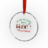 Funny Xmas Crystal Glass Ornament Wishing You Nothing Butt A Merry Christmas TS09