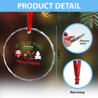 Funny Xmas Crystal Glass Ornament Wishing You Nothing Butt A Merry Christmas TS09