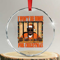 Funny Xmas Diddy Party Crystal Glass Ornament I Won't Be Home For Christmas TS09