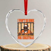 Funny Xmas Diddy Party Heart Crystal Glass Ornament I Won't Be Home For Christmas - Wonder Print Shop