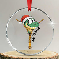 Funny Xmas Dinosaur Crystal Glass Ornament Ew People Xmas Gift TS12