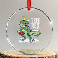 Funny Xmas Dinosaur Crystal Glass Ornament Tree Rex Dinosaur Xmas Tree TS11