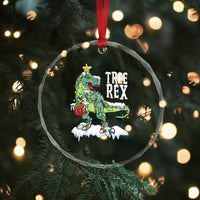 Funny Xmas Dinosaur Crystal Glass Ornament Tree Rex Dinosaur Xmas Tree TS11