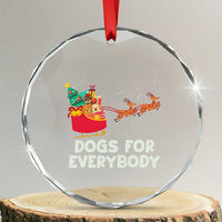 Funny Xmas Dog Crystal Glass Ornament Dogs For Everybody Sleigh TS09