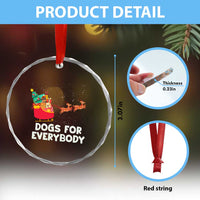Funny Xmas Dog Crystal Glass Ornament Dogs For Everybody Sleigh TS09