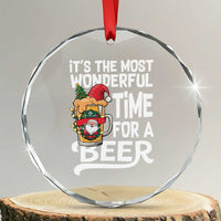 Funny Xmas Drinking Crystal Glass Ornament It is The Most Wonderful Time For A Beer TS12