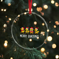 Funny Xmas Duck Crystal Glass Ornament Merry Quackmas Gift TS12
