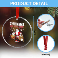 Funny Xmas Farmer Crystal Glass Ornament Chickens For Everybody TS09