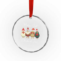 Funny Xmas Farmer Crystal Glass Ornament Making A List Chicken It Twice TS09