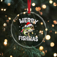 Funny Xmas Fishing Crystal Glass Ornament Merry Fishmas Bass Fish Rod TS11