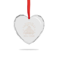 Funny Xmas Fishing Heart Crystal Glass Ornament All I Want For Christmas Is A Big Fish Santa - Wonder Print Shop
