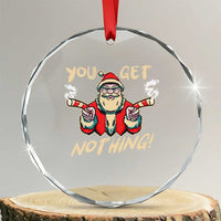 Funny Xmas Gangsta Santa Crystal Glass Ornament You Get Nothing Angry Santa Candy Gun TS09