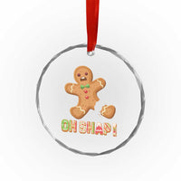 Funny Xmas Gingerbread Crystal Glass Ornament Oh Snap Cookie Baking TS11