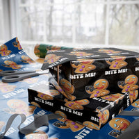Funny Xmas Gingerbread Man Wrapping Paper Roll Funny Sexy Cookie Bite Me - Wonder Print Shop