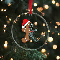Funny Xmas Gingerbread Skeleton X-Ray Tech Nurse Crystal Glass Ornament TS09