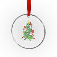 Funny Xmas Gnomies It's Fine We're Fine Everything's Fine Crystal Glass Ornament TS09