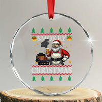 Funny Xmas Grilling Crystal Glass Ornament Smokey Xmas BBQ Santa Grill Roast On Smoker TS09