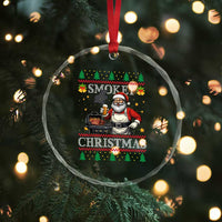 Funny Xmas Grilling Crystal Glass Ornament Smokey Xmas BBQ Santa Grill Roast On Smoker TS09