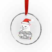 Funny Xmas Grumpy Cat Crystal Glass Ornament Xmas Tree Killer Santa Kitten TS12