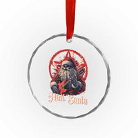 Funny Xmas Hail Santa Crystal Glass Ornament Sleigher Heavy Metal TS11